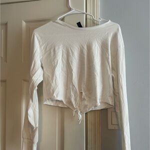 Tie FRONT, white long sleeve